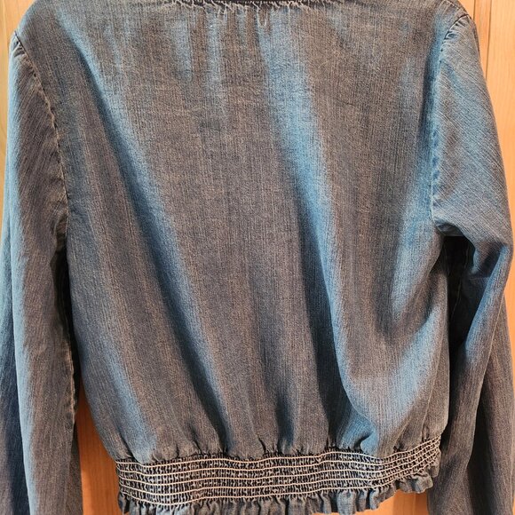 cloth & stone Anthropologie Medium jean top cinched waist - Picture 5 of 5